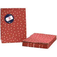 Adventskalender zum Befüllen 'Sternenzauber' blau 24 Taschen rot & Zahlensticker