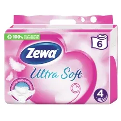 Zewa Ultra Soft Toilettenpapier, 4-lagig 29288 , 1 Packung = 6 Rollen à 150 Blatt