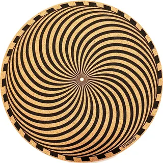 TAZstudio Premium Slipmat – Kork-Plattenspielermatte für bessere Klangunterstützung auf Vinyl-LP-Schallplattenspielern – Korkmatte, originelles Kunst-Design, psychedelische geometrische Sturmkunst (4
