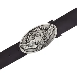 Mustang Herrengürtel Leder 4 cm schwarz 85