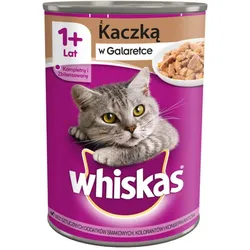 WHISKAS Adult 400g: Nassfutter für adulte Katzen mit Ente in Gelee