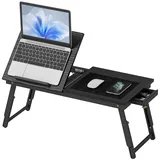 Verstellbarer, Klappbarer Laptop-betttisch Aus Bambus, 83,5 X 33 X 34 Cm, Schwarz