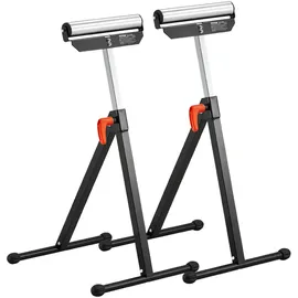 Vevor 2er-Set Rollenbock, 61 kg Tragkraft, höhenverstellbar 68-108 cm,kappbarer Rollenständer mit 292,1 mm poliertem Stahlrollenkopf, Arbeitsbock für Tischkreissägen-Auslauf, Verlängerungsstütze