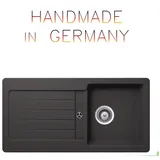 keenberk Victory S-VEL 860 links Einbau Granit grau Excenterbetätigung 860 x 435 mm