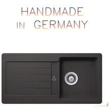 keenberk Victory S-VEL 860 links Einbau Granit grau Excenterbetätigung 860 x 435 mm