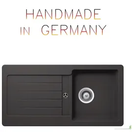 keenberk Victory S-VEL 860 links Einbau Granit grau Excenterbetätigung 860 x 435 mm