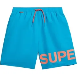 Superdry für Herren. M3010244A Blauer grafischer Badeanzug (S), Strandbekleidung, Recyceltes Polyester, Nachhaltig