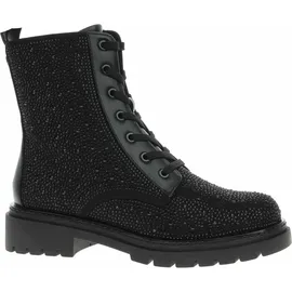 Marco Tozzi Damen Stiefeletten zum Schnüren mit Reißverschluss Glitzerdetails, Schwarz (Black Glitter), 40 EU