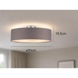 meineWunschleuchte Calma 1 E14 rund braun-grau Ø 50 cm