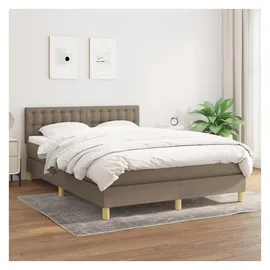vidaXL Boxspringbett 140 x 200 cm Taupe