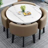 OCAZI esstisch,Rundes Esstisch-Set,Küchen-Esstisch-Set,Schlichter Kleiner runder Tisch,Runder Konferenztisch,rundes modernes Esstisch-Set,Tisch- und Stuhl-Set - #24-70 * 75cm/27.5 * 29.5in(WxH)