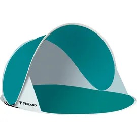 TRIZAND Strandmuschel Pop Up 190x120x86 cm Wind- und UV-Schutz Wurfzelt Kleines Pakcmaß Leicht Baby Kinder Erwachsene Blau-Grau 23856