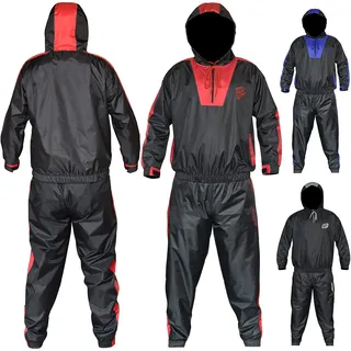 AQF Saunaanzug Sauna Anzug Schwitzanzug Trainingsanzug Für Fitness Joggen & Turnhalle Gewichtsverlust Schlankheitskur Anzug (Rot, 3XL)