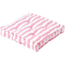 Homescapes Bodenkissen Breite Streifen 40 x 40 cm Rosa