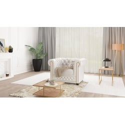S-Style Möbel Chesterfield-Sessel Jeff, mit Wellenfederung weiß