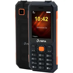 Olympia Mobiltelefon Active Outdoor - Robustes Outdoorhandy, wasserfest und staubgeschützt, Schwarz/Orange