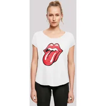 F4NT4STIC Long Cut T-Shirt The Rolling Stones Zunge in weiß | Gr.: L