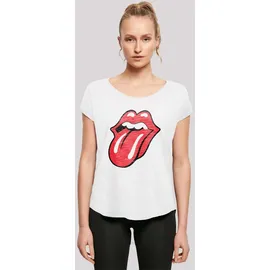 F4NT4STIC Long Cut T-Shirt The Rolling Stones Zunge in weiß | Gr.: L