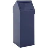 PROREGAL Eckiger AlumInium Abfallbehälter Haiti Mit Push Deckel 55 Liter HxBxT 77 x 30 x 30 cm Blau