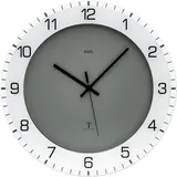 AMS Funkwanduhr (Quarzuhr, Wanduhr, Made in Germany, Wohnzimmer, Küche, Arbeitszimmer) bunt|grau