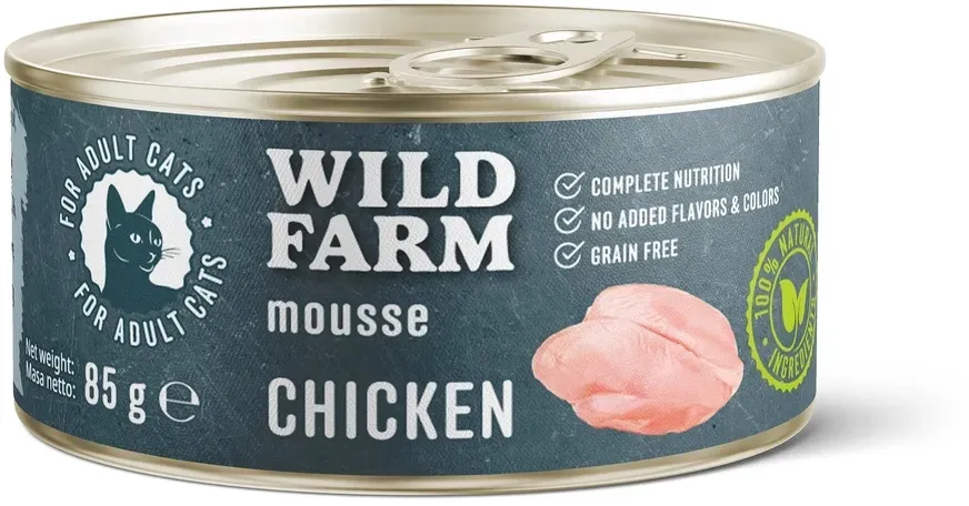 WILD FARM Mousse Huhn 85g - getreidefreies Mousse für Katzen