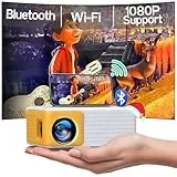 YOTON Mini Beamer, WiFi Bluetooth Projektor Full HD 1080P Unterstützt, Video Beamer Handy Kompatibel mit USB/HDMI/AV, Mini Projector für Handy iOS und Android/PC/PS4/PS5/Xbox Portable Projektor