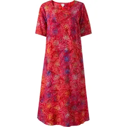 Viskose-Kleid, Muster rot, 54