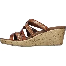 SKECHERS Damen Beverlee Tiger Posse Keilsandale, Luggage Duraleather, 38 EU