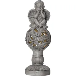LED-Solar-Figur "Angel", steinfarbener Engel