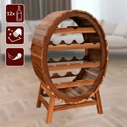 Casaria Weinregal Weinfass Weinständer Akazie Holz