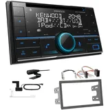 Kenwood DPX-7300DAB 2-DIN Autoradio mit Bluetooth Digitalradio DAB+ USB CD passend für Volkswagen VW Polo 9N bis 2009 schwarz mit ISO