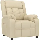 vidaXL Relaxsessel Creme Polyester 82 x 96 x 93 cm Beige mit Liegeposition