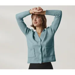 Tchibo - Strickjacke mit Wolle - Damen - Gr. XL - blau