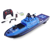 CARSON RC- Polizeiboot 2.4G 100% RTR - Ferngesteuertes Boot, RC Boot, Ferngesteuertes Boot für Kinder und Erwachsene, inklusive Fernsteuerung