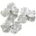 2474U Kunst-Blüte auf Clip Orchidee weiß 10 cm 3er-Set, naturgetreue Seidenblüte
