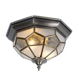 Searchlight Deckenlampe Antik Messing, Glas, 29 cm - Gold