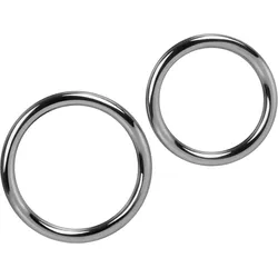 Penisring-Set aus Metall, 2 Teile, 4,6 - 5,2 cm, silber