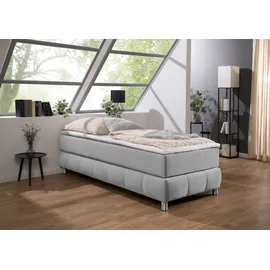 Home Affaire Boxspringbett HOME AFFAIRE "Salo", grau (hellgrau), B:96cm L:206cm, Komplettbetten, Boxspringbett, Ohne Kopfteil, inkl. Topper, auch in Überlänge 220 cm