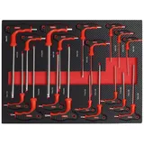 Trutzholm Profi Werkzeugeinlage Werkstattwagen 18 tlg. Innensechskant & Torx Mechaniker Set 51x40x4 cm rot