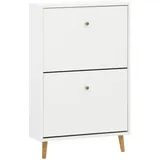 Schildmeyer Schuhschrank 158671, weiß matt, 59,8 x 19,5 x 92,2 cm, platzsparend durch geringe Tiefe