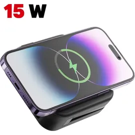 Swissten Swissten, All-in-One Powerbank Pro MagSafe USB USB-C mit Reiseadaptern, Schwarz - Schwarz