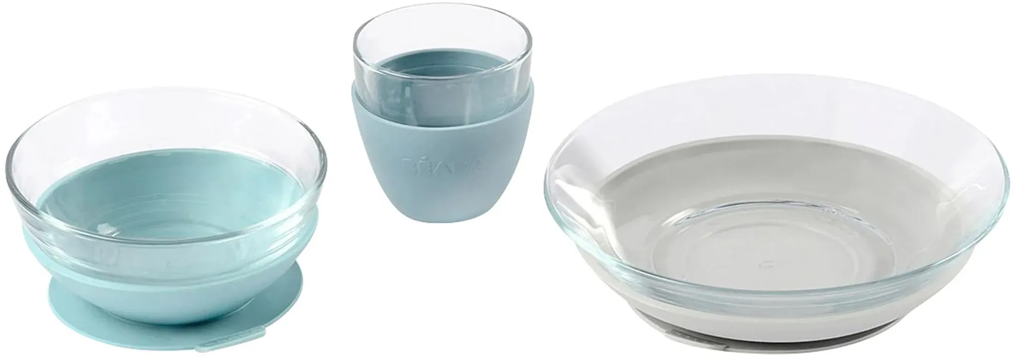 Beaba 3-tlg. Esslernset Glas, blau