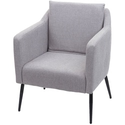Lounge-Sessel MCW-H93a, Sessel Cocktailsessel Relaxsessel ~ Stoff/Textil hellgrau