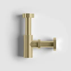 Clou Minisuk Siphon für Handwaschbecken, Badkeramik, Gold gebürstet
