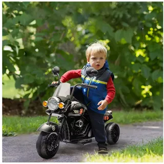 aiyaplay Kinder Elektro-Motorrad mit Musik, 3-5 km/h Elektromotorrad Kinderfahrzeug für 3-6 Jahre Kinder, Schwarz
