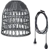 MARELIDA 1-flg. 33 cm Rattanstil grau