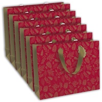 Clairefontaine 6x Geschenktasche 37,3x11,8x27,5cm, Weihnachten Rot X-29511-6C