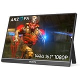 ARZOPA 16.1'' 144Hz Tragbarer Monitor mit Einem Standfuß, 100% sRGB 1920×1080P FHD HDR 144HZ Gaming Monitor, Ultra-dünn - Augenschutz-Externer Zweiter Bildschirm für Laptop/PC/Mac/PS3/4/5/Xbox - Z1FC