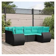 vidaXL Gartensofa-Set 6-tlg. blau/schwarz