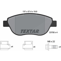 Textar Bremsbeläge mit Zubehör Vorne (2370803) für Idea PEUGEOT